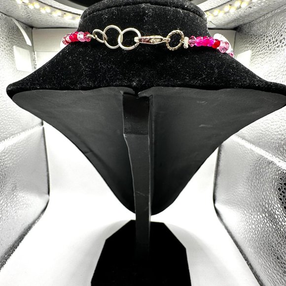 16" Pink Quartz Geode Gemstone Beaded Necklace and Earrings - Picture 17 of 17